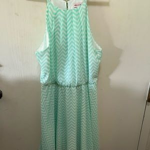 Teal Chevron Dress